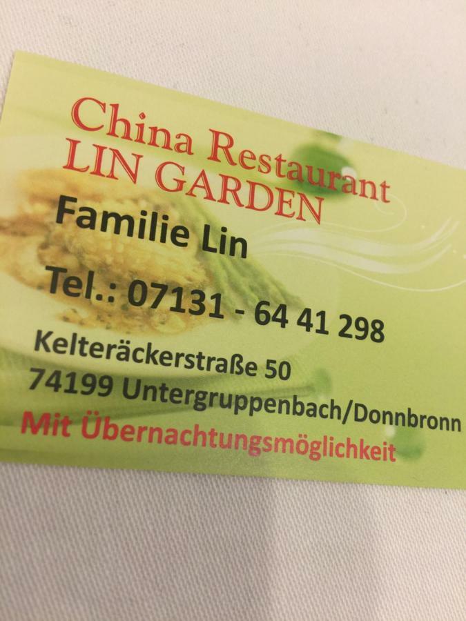 Gaststaette Lin Garden Hotell Untergruppenbach Exteriör bild